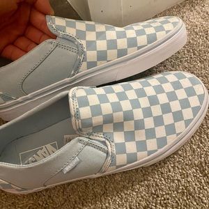 Vans - Light blue checkered.